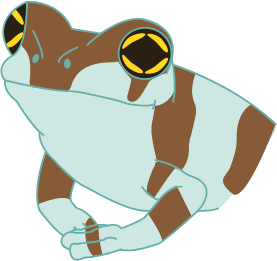 Shouldersish up of a milk frog! For creatures like this I'll be little loose with what "bust" means