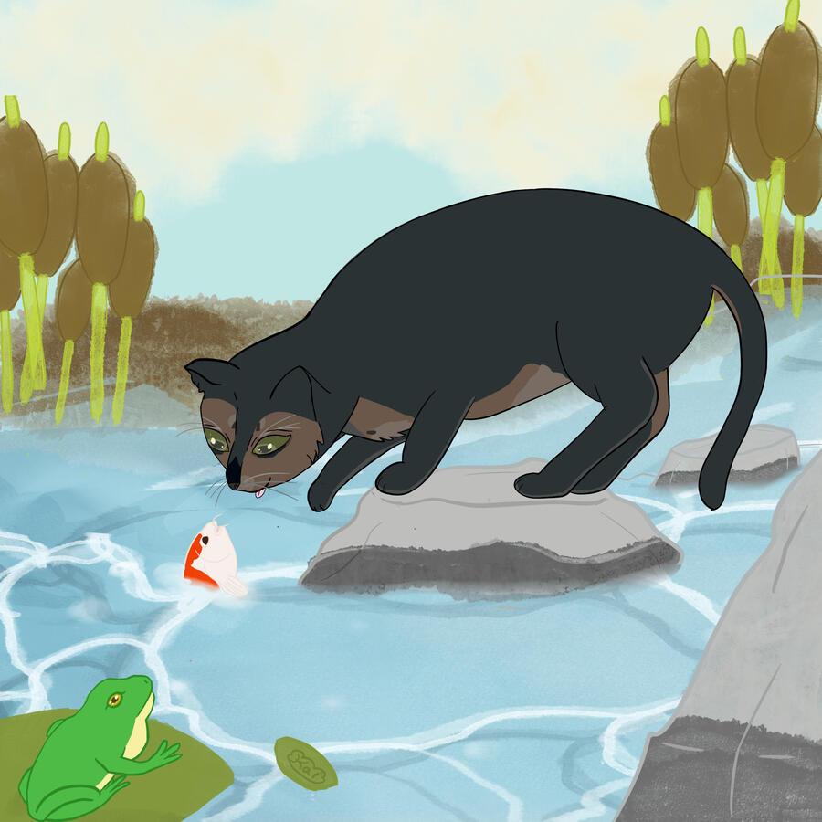 Commission I did someone of their cat character! (Done for free)